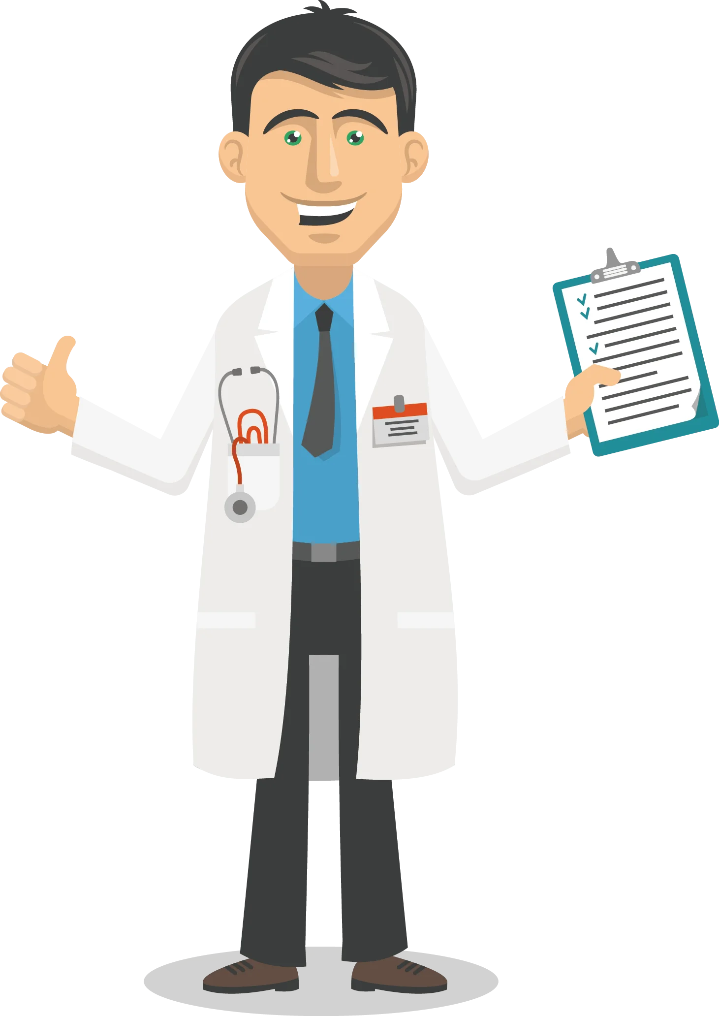 Professional Healthcare Practitioner Clipart Standing Confidently with Clipboard