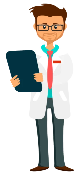 Professional Healthcare Provider Cartoon Clipart with Digital Tablet