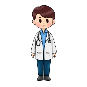 Professional Medical Healthcare Professional Cartoon Doctor Clipart Illustration