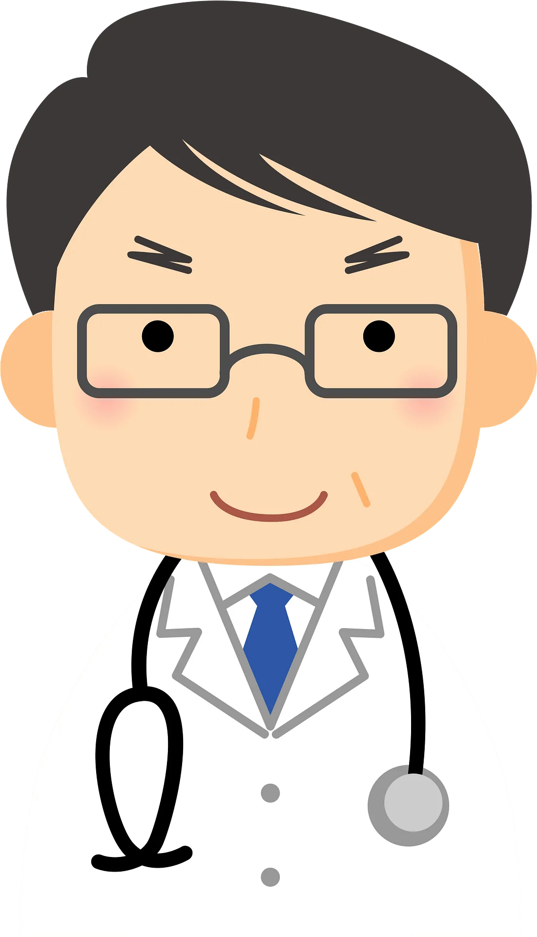 Professional Medical Practitioner Cartoon Clipart Illustration in Soft Palette