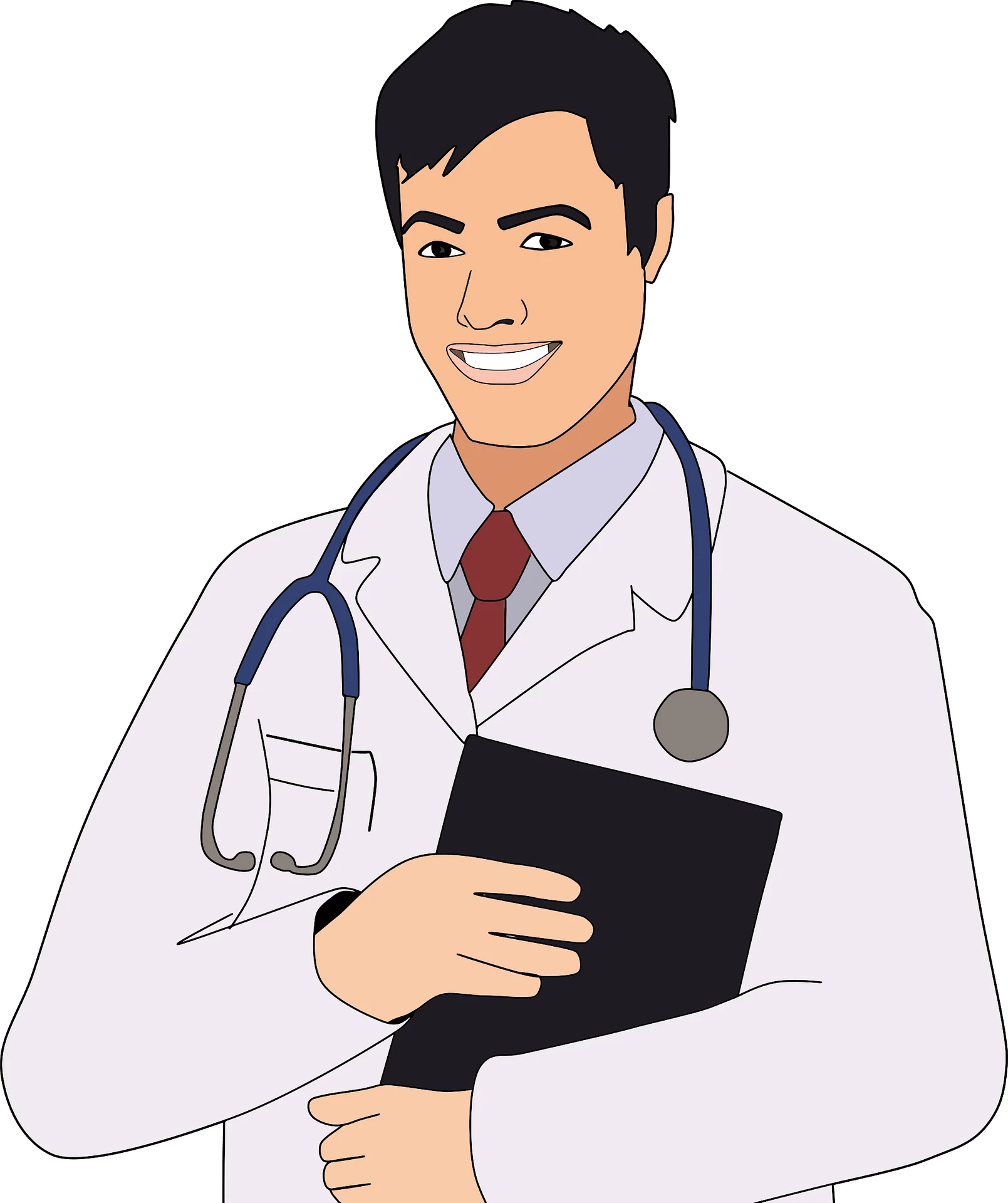 Professional Medical Practitioner Clipart Illustration with Stethoscope and Clipboard