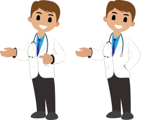 Professional Medical Professional Cartoon Clipart Illustration in Formal Attire