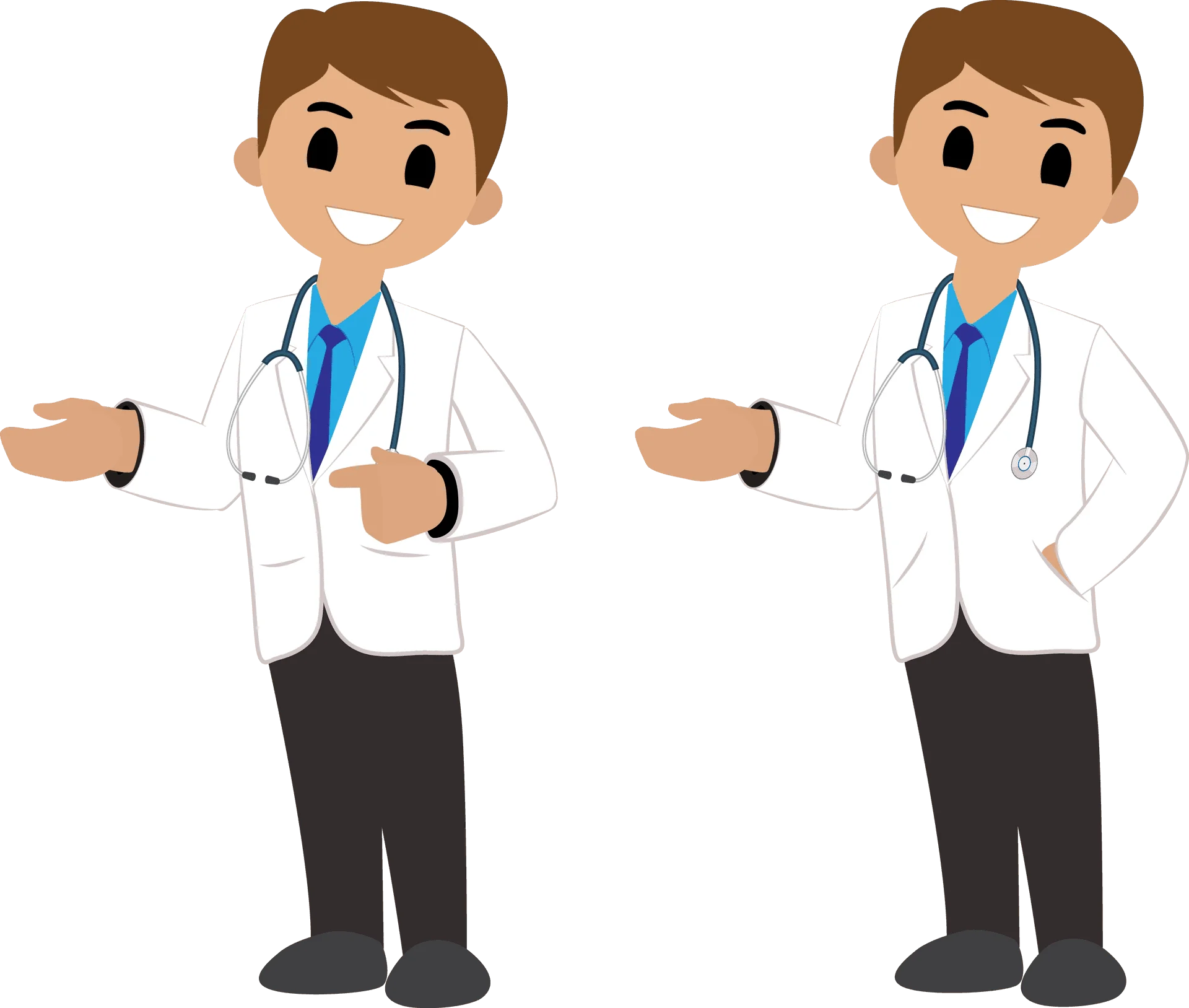 Professional Medical Professional Cartoon Clipart Illustration in Formal Attire