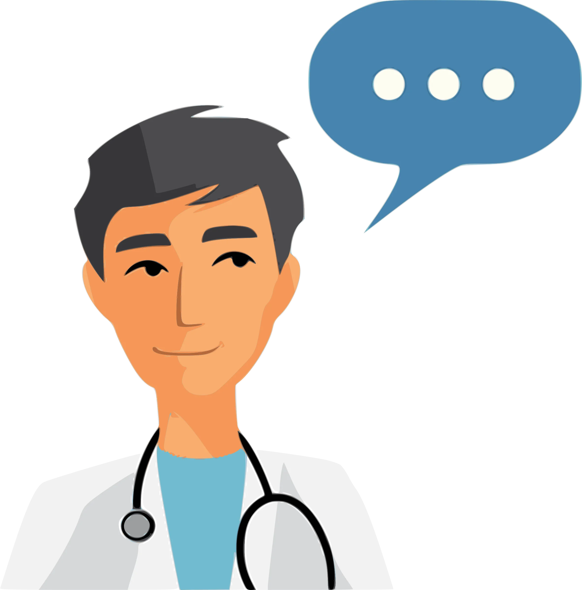 Professional Medical Professional Cartoon Clipart Illustration with Speech Bubble