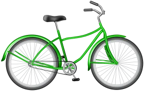 Sleek Green Urban Commuter Bicycle Clipart Illustration for Design Projects