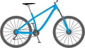 Blue Mountain Bike Clipart Illustration - Sleek Bicycle Design with Detailed Components