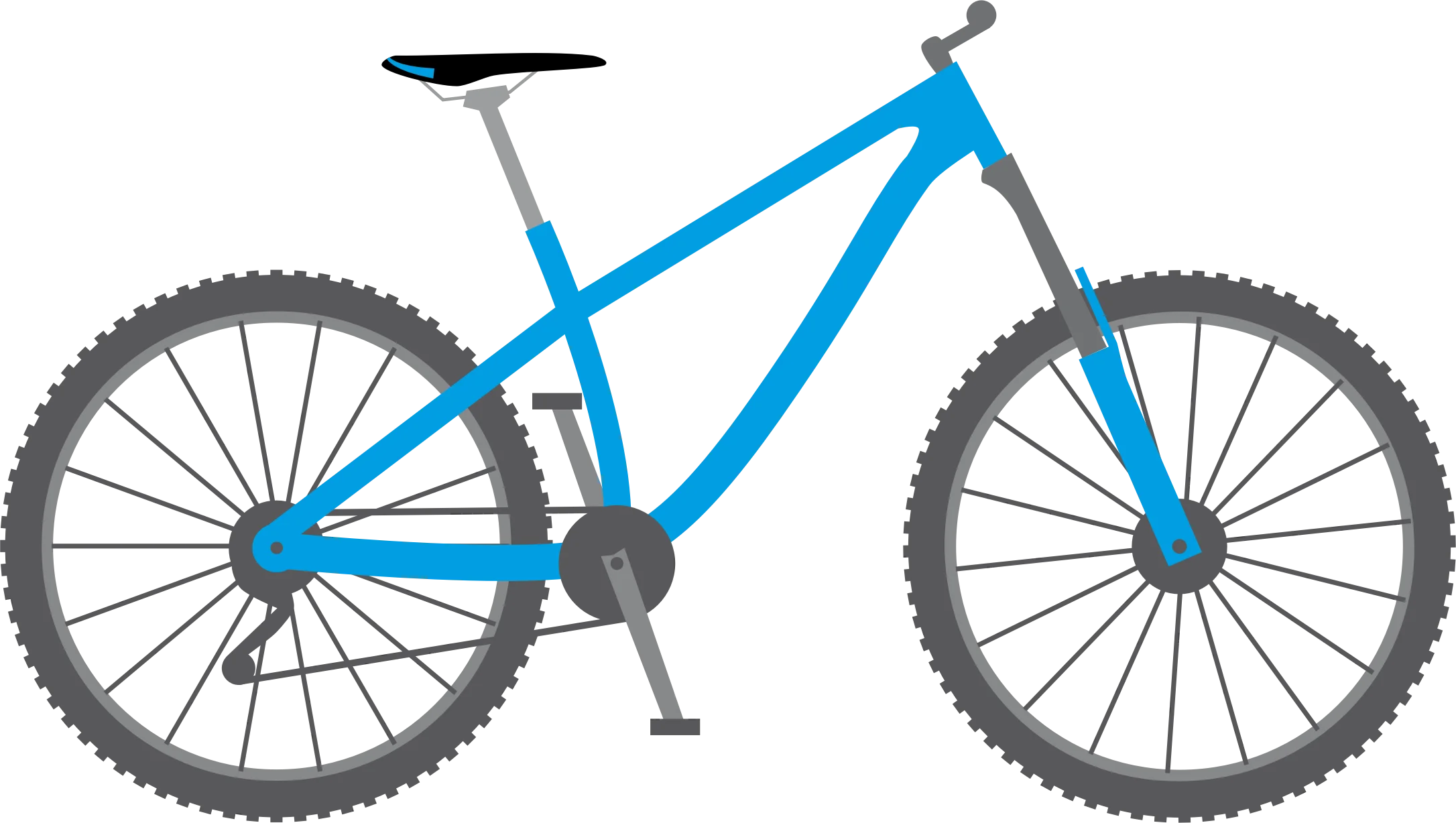 Blue Mountain Bike Clipart Illustration - Sleek Bicycle Design with Detailed Components