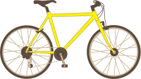 Bright Yellow Urban Commuter Bicycle Clipart Illustration Design