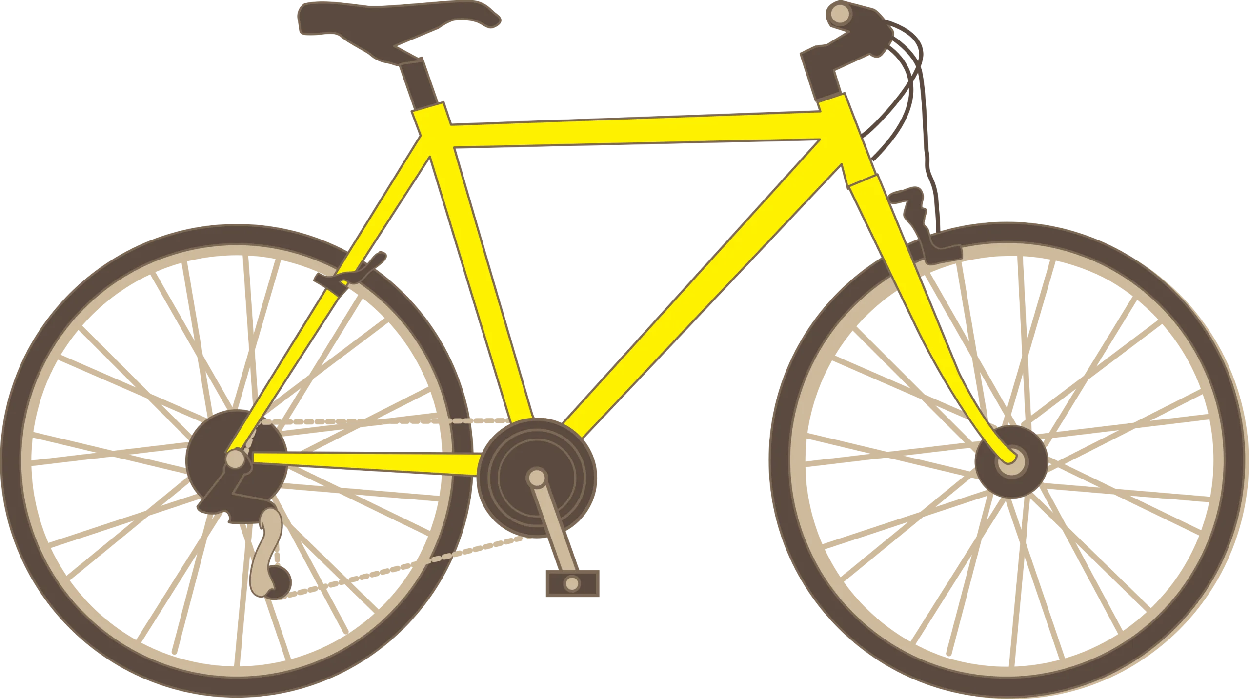 Bright Yellow Urban Commuter Bicycle Clipart Illustration Design