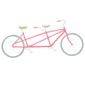 Charming Pink Tandem Bicycle Clipart Illustration for Romantic Adventures