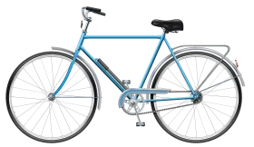 Classic Blue Urban Commuter Bicycle Vintage Style Clipart Illustration