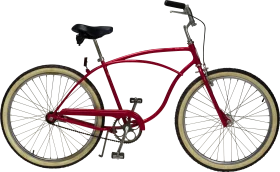 Classic Crimson Cruiser Bicycle Clipart - Vintage Urban Cycling Illustration