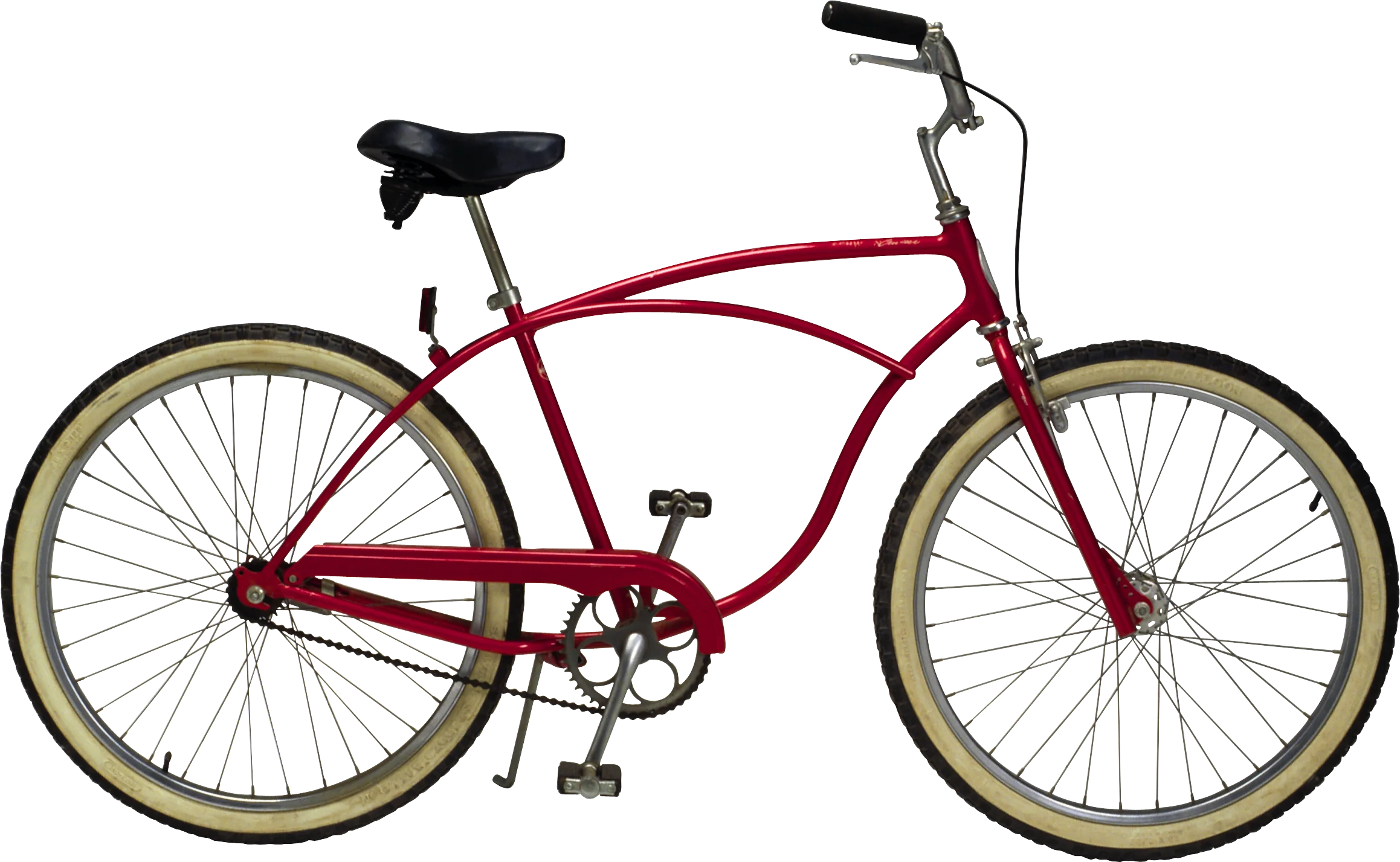 Classic Crimson Cruiser Bicycle Clipart - Vintage Urban Cycling Illustration