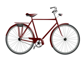 Classic Crimson Urban Commuter Bicycle Minimalist Clipart Design