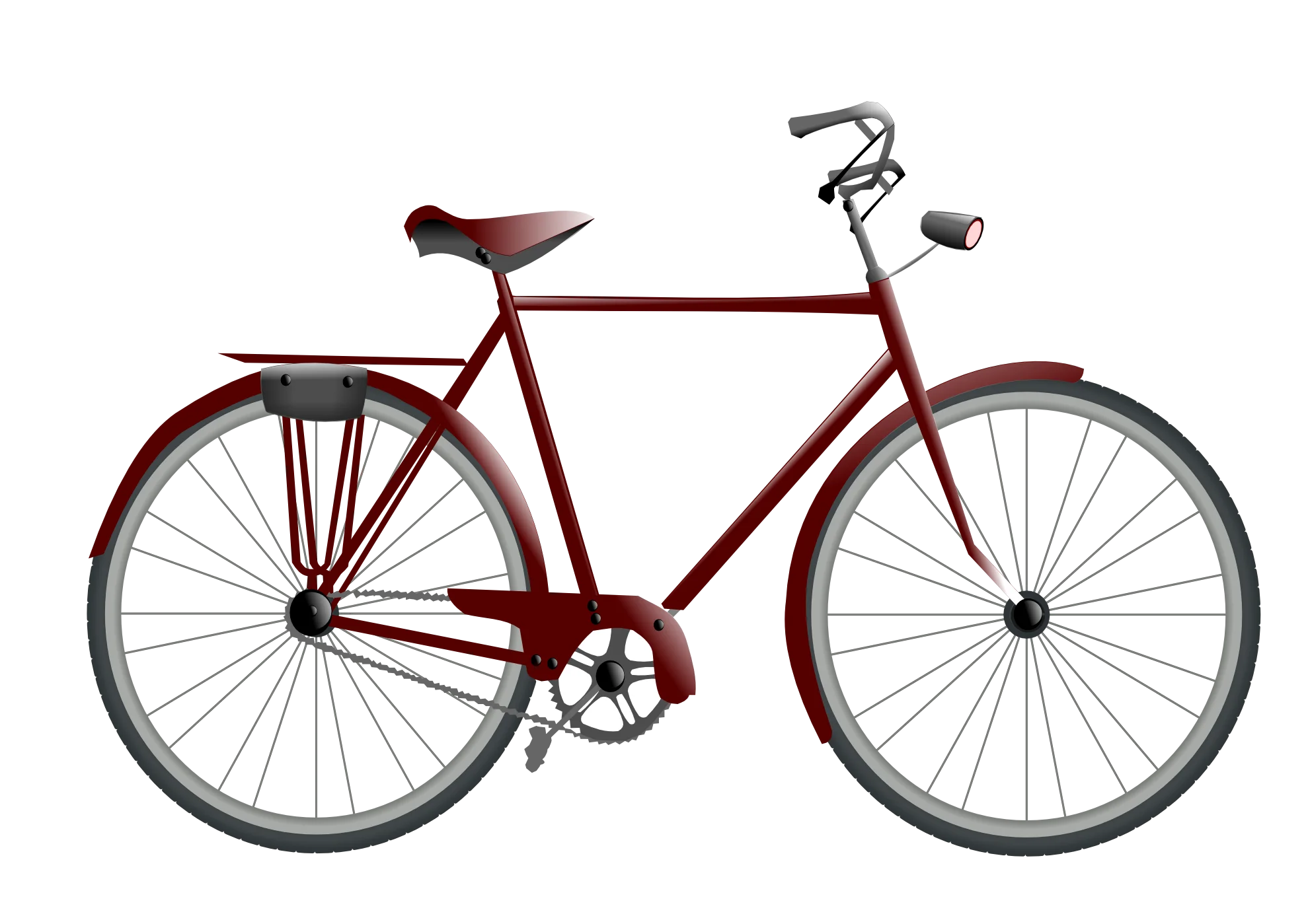 Classic Crimson Urban Commuter Bicycle Minimalist Clipart Design