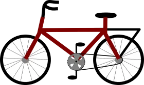 Classic Red Minimalist Bicycle Clipart Design for Simple Graphic Illustration