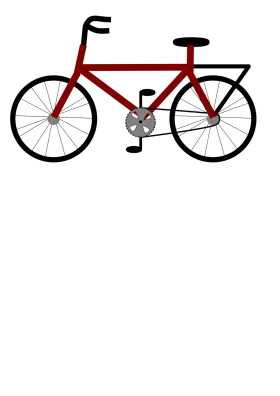 Classic Red Minimalist Bicycle Clipart Design with Clean Lines and Simplicity