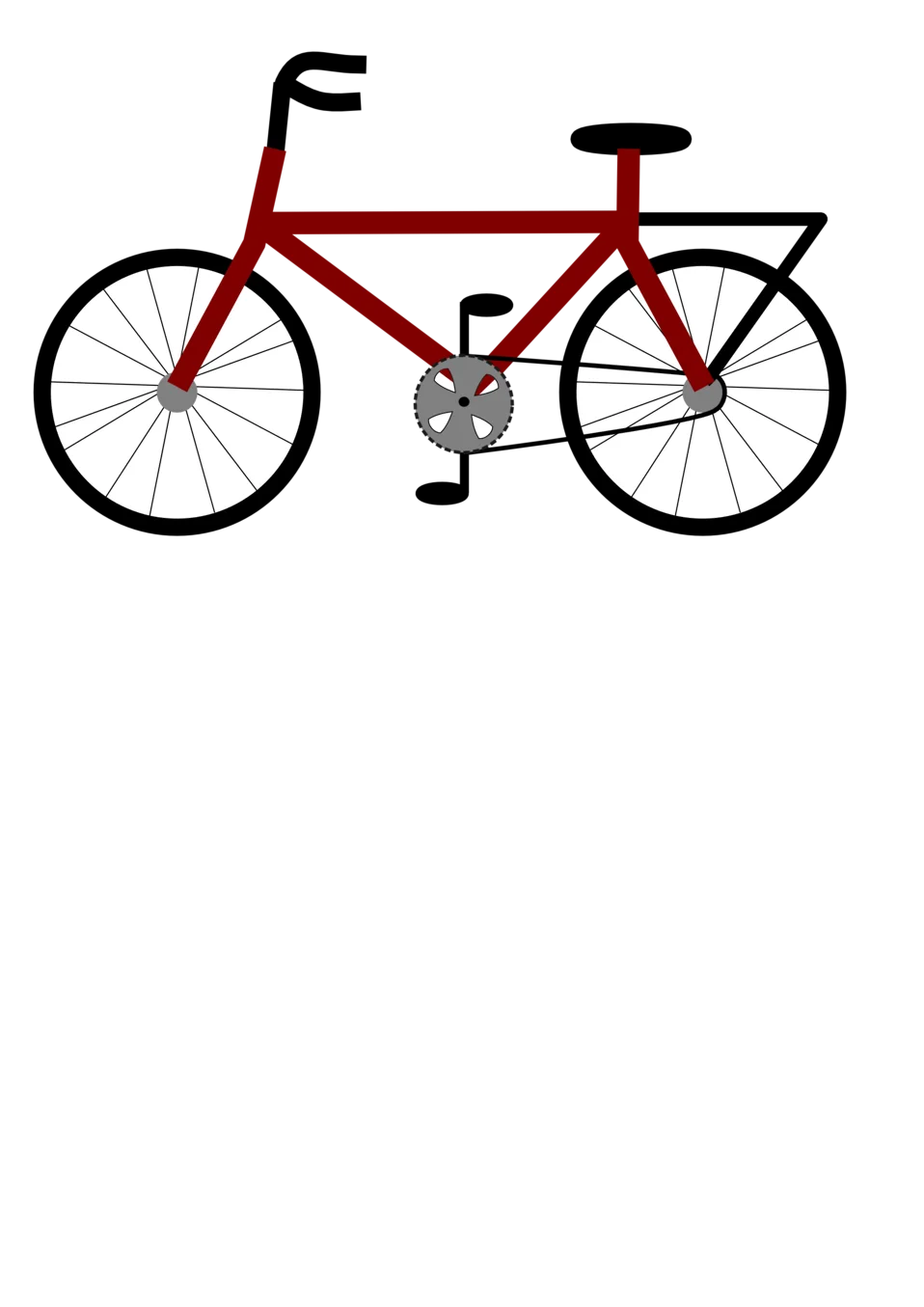 Classic Red Minimalist Bicycle Clipart Design with Clean Lines and Simplicity