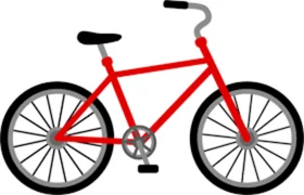Classic Red Urban Bicycle Clipart Design with Sleek Minimalist Style