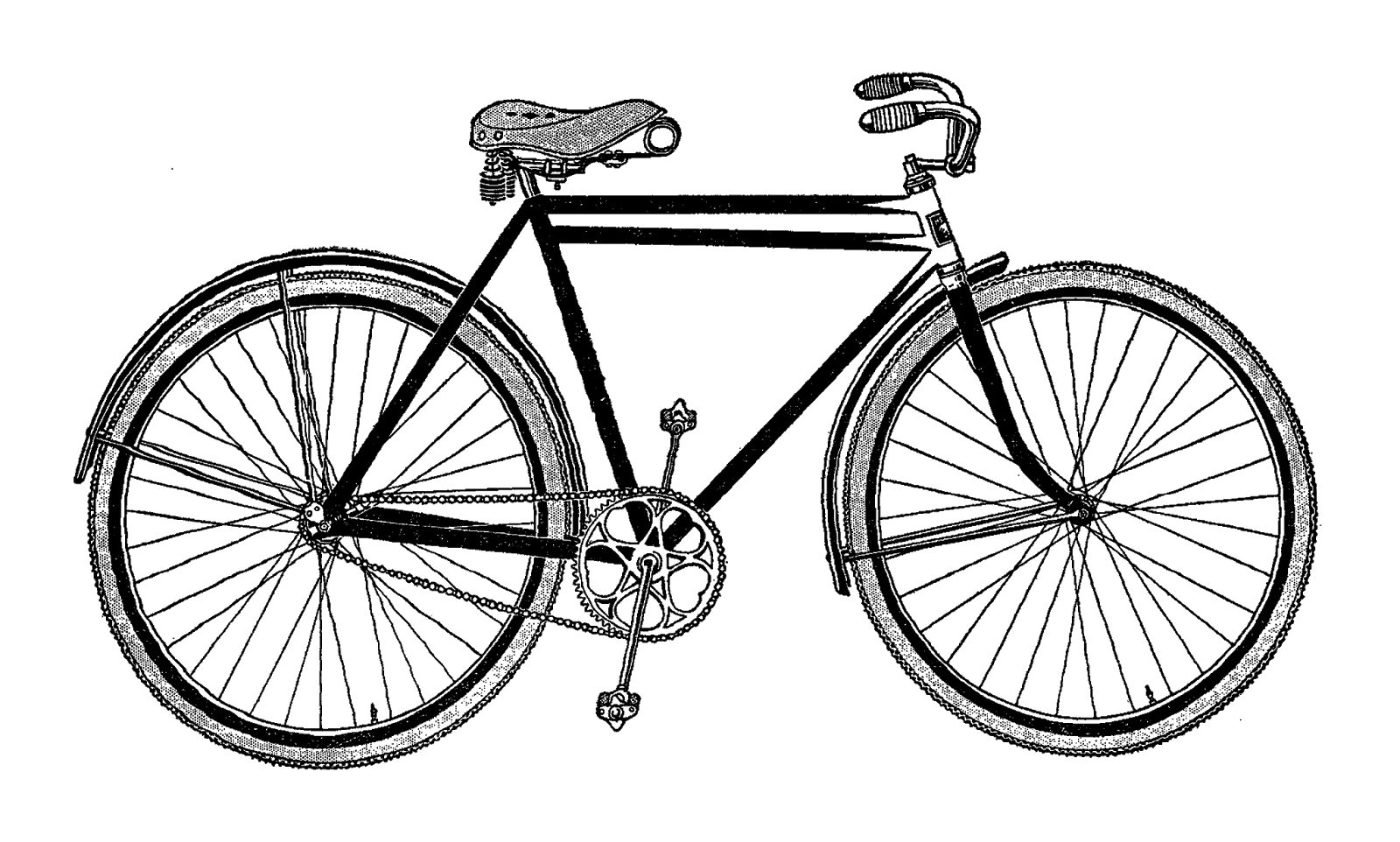 Classic Vintage Bicycle Clipart - Timeless Two-Wheeled Transportation Illustration