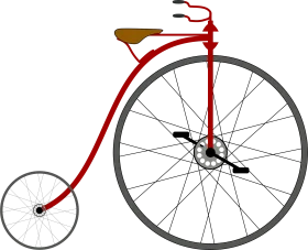 Classic Vintage Penny-Farthing High-Wheel Bicycle Clipart Illustration