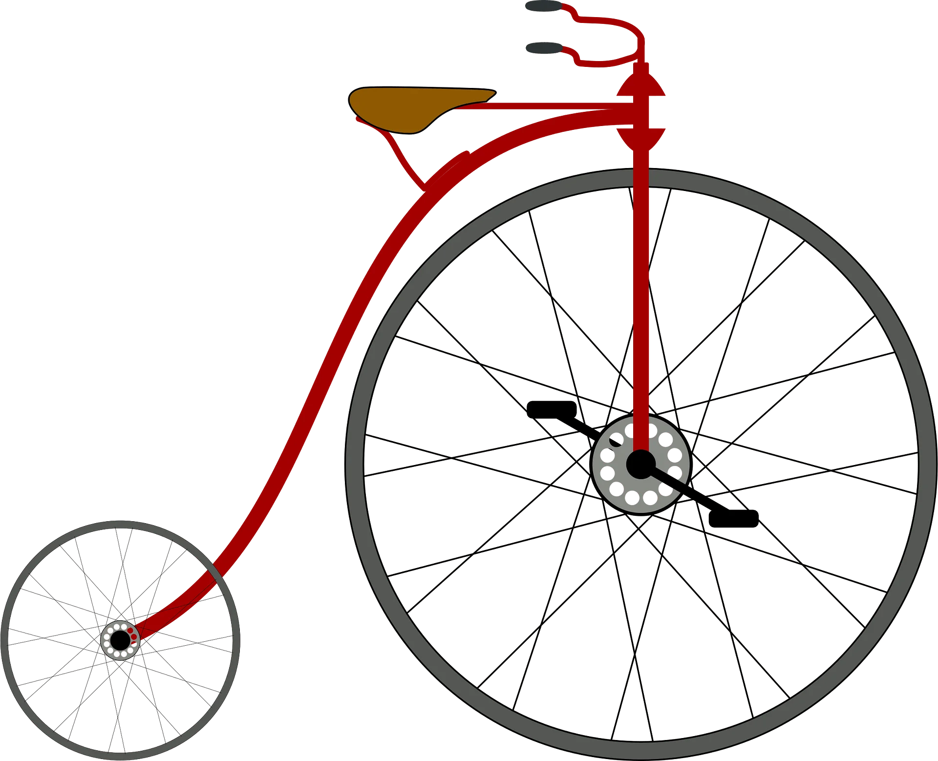 Classic Vintage Penny-Farthing High-Wheel Bicycle Clipart Illustration