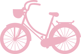 Delicate Pastel Pink Bicycle Clipart Silhouette - Elegant Design