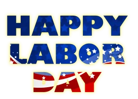 Festive Labor Day Celebration Patriotic Clipart Design with Bold Typography