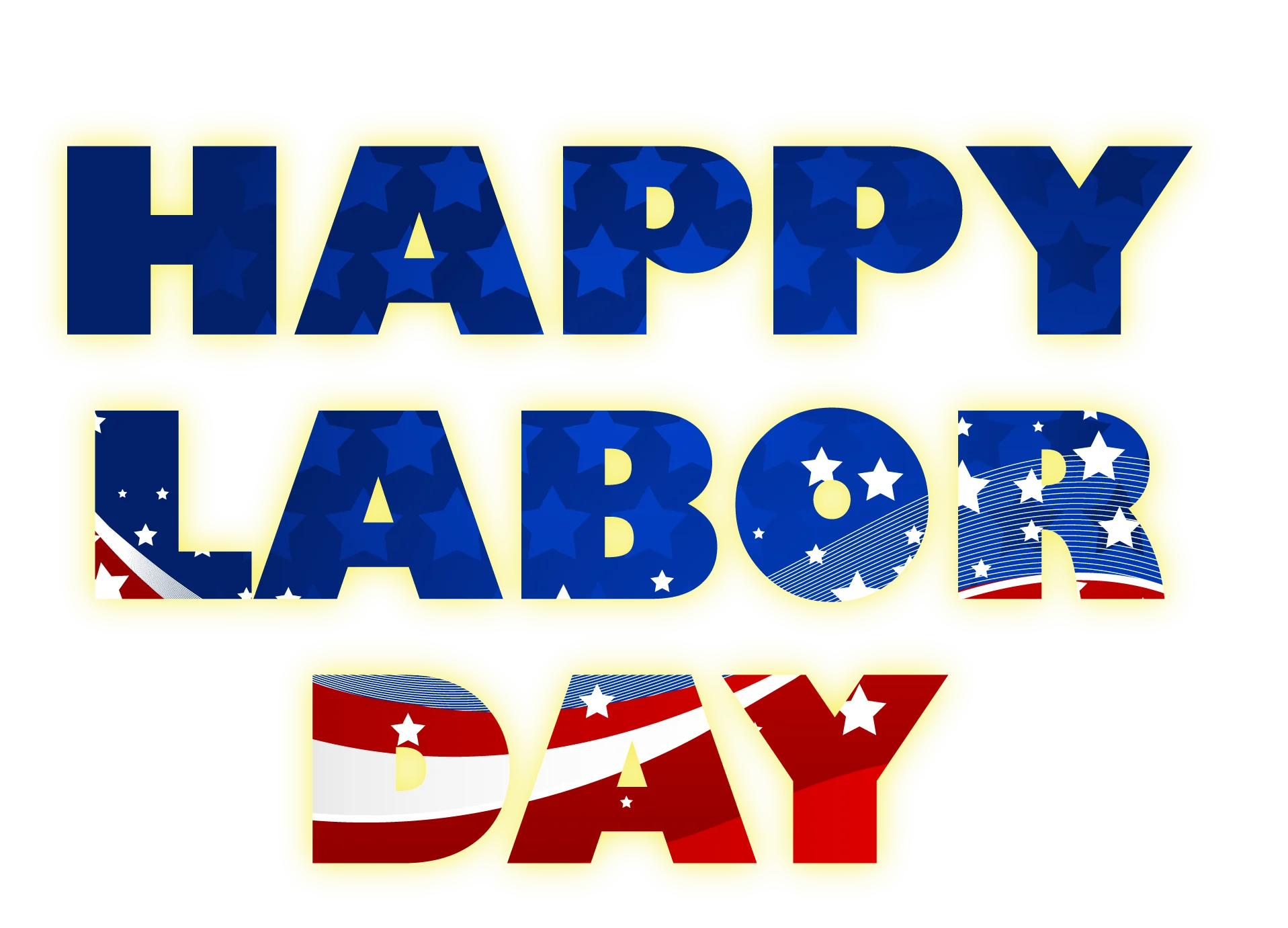 Festive Labor Day Celebration Patriotic Clipart Design with Bold Typography