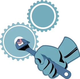 Labor Day American Workers Solidarity Gear Mechanism Clipart Illustration