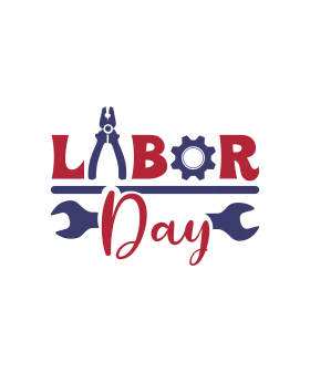 Labor Day Celebration Clipart: Honoring Workers with Tools and Typography