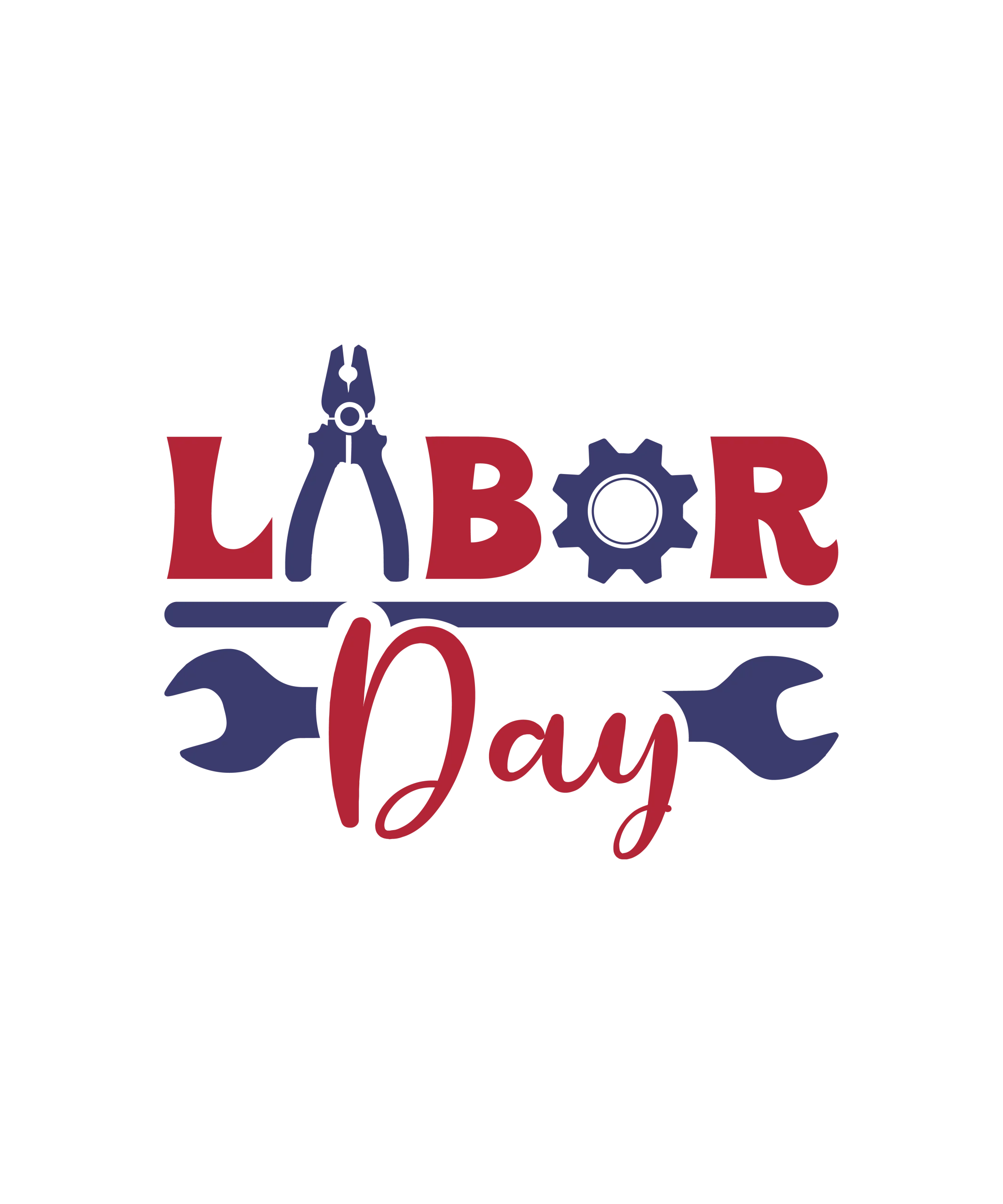 Labor Day Celebration Clipart: Honoring Workers with Tools and Typography