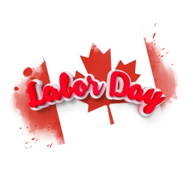 Labor Day Festive Canadian Maple Leaf Celebration Clipart Design