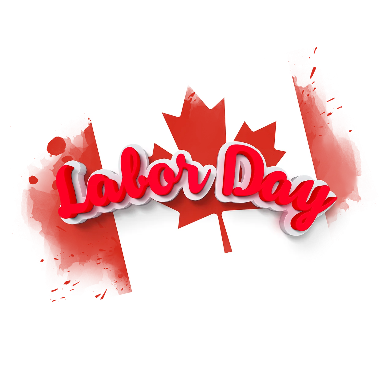 Labor Day Festive Canadian Maple Leaf Celebration Clipart Design