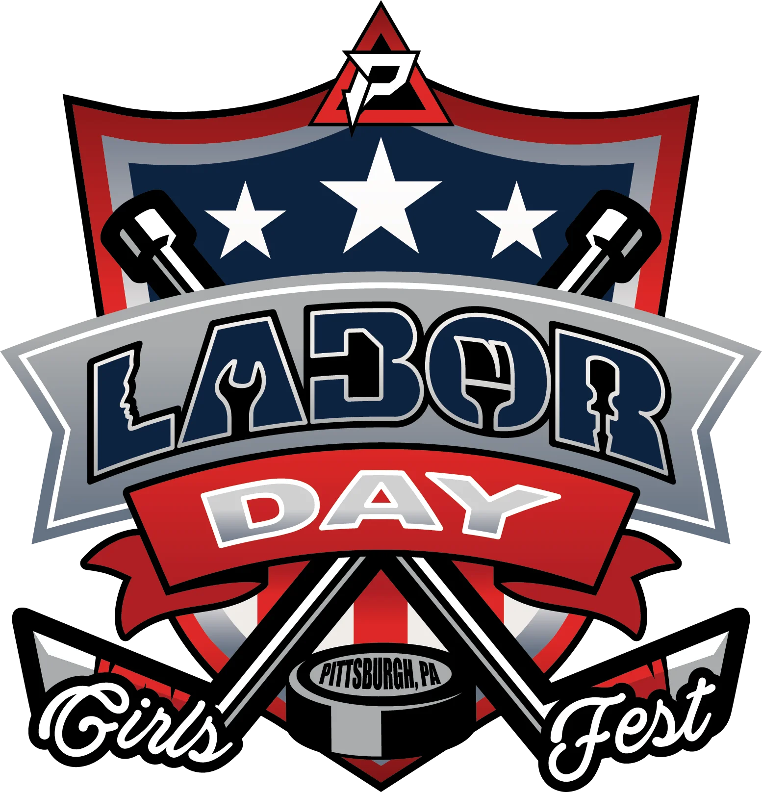 Labor Day Girls Fest Patriotic Shield Celebration Clipart Design