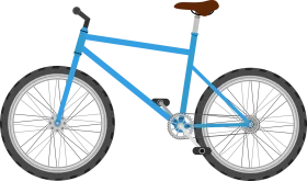 Minimalist Azure Blue Bicycle Clipart with Sleek Design and Brown Seat