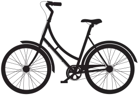 Minimalist Black and White Bicycle Clipart Design with Clean Lines and Simple Silhouette