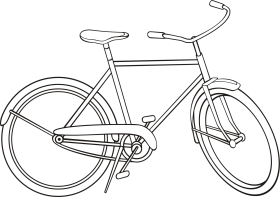 Minimalist Black and White Bicycle Clipart Illustration with Clean Lines
