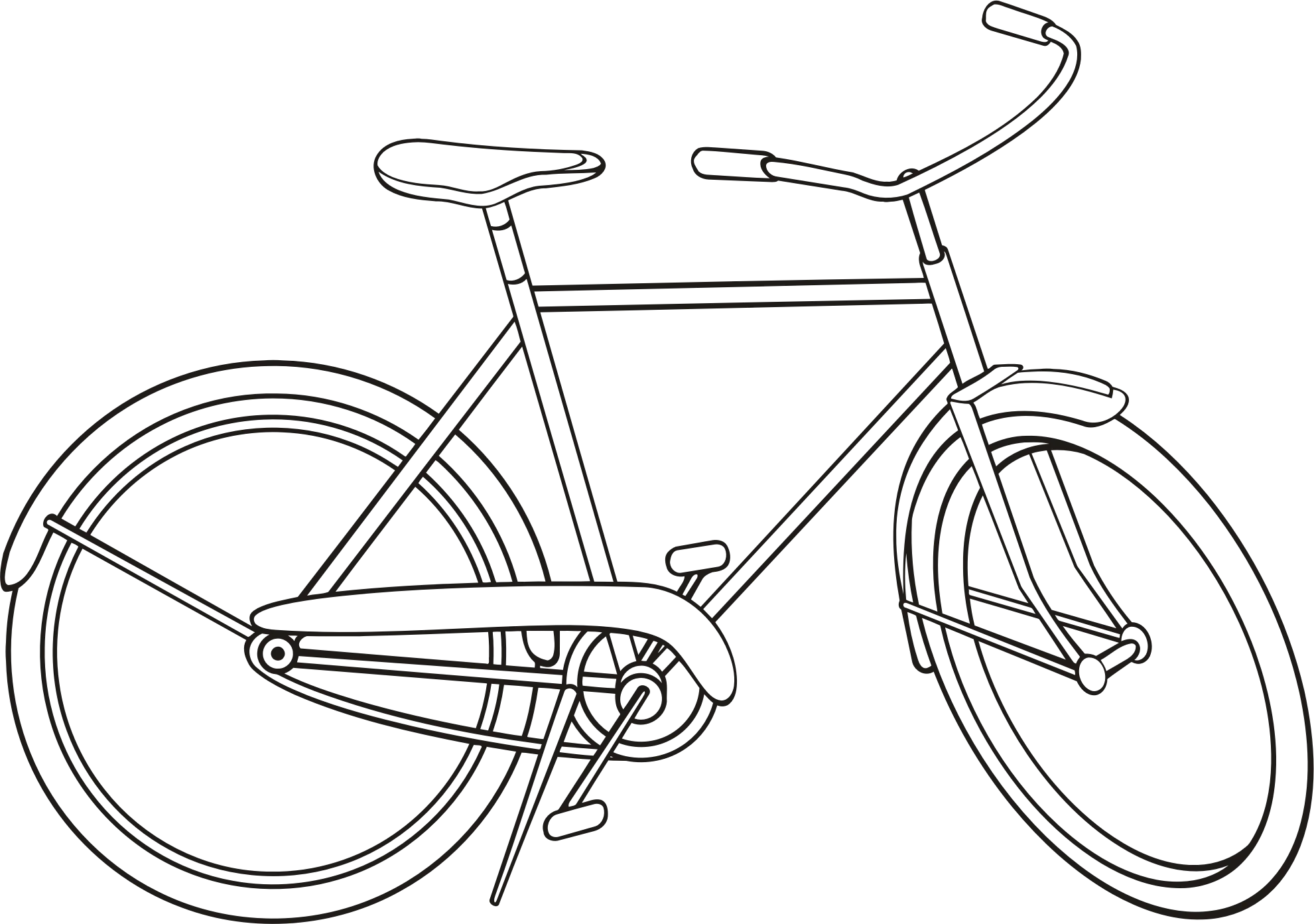 Minimalist Black and White Bicycle Clipart Illustration with Clean Lines