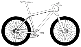 Minimalist Black and White Bicycle Clipart Silhouette Design