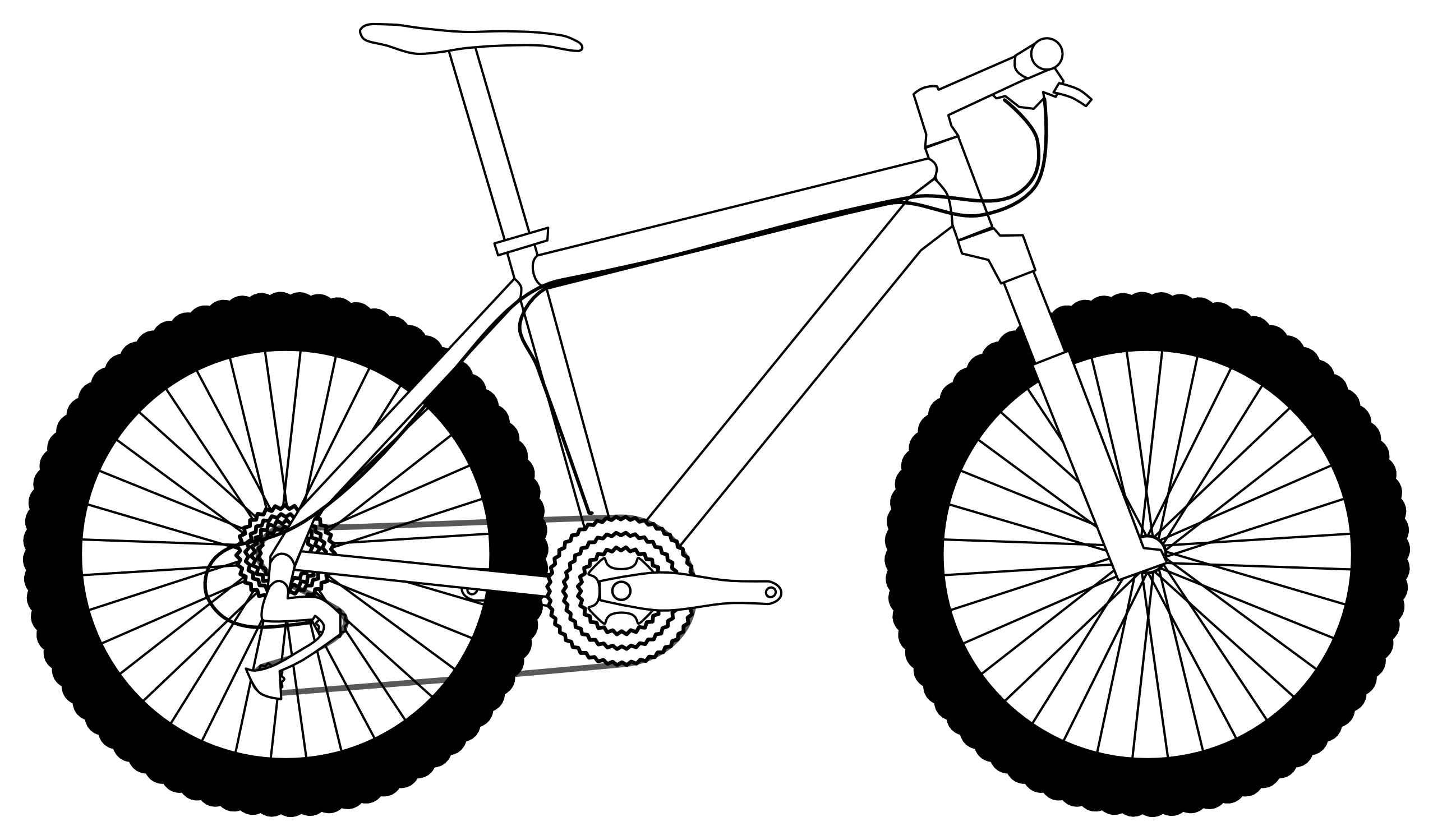 Minimalist Black and White Bicycle Clipart Silhouette Design