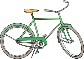 Minimalist Green Classic Bicycle Clipart Illustration for Design Projects