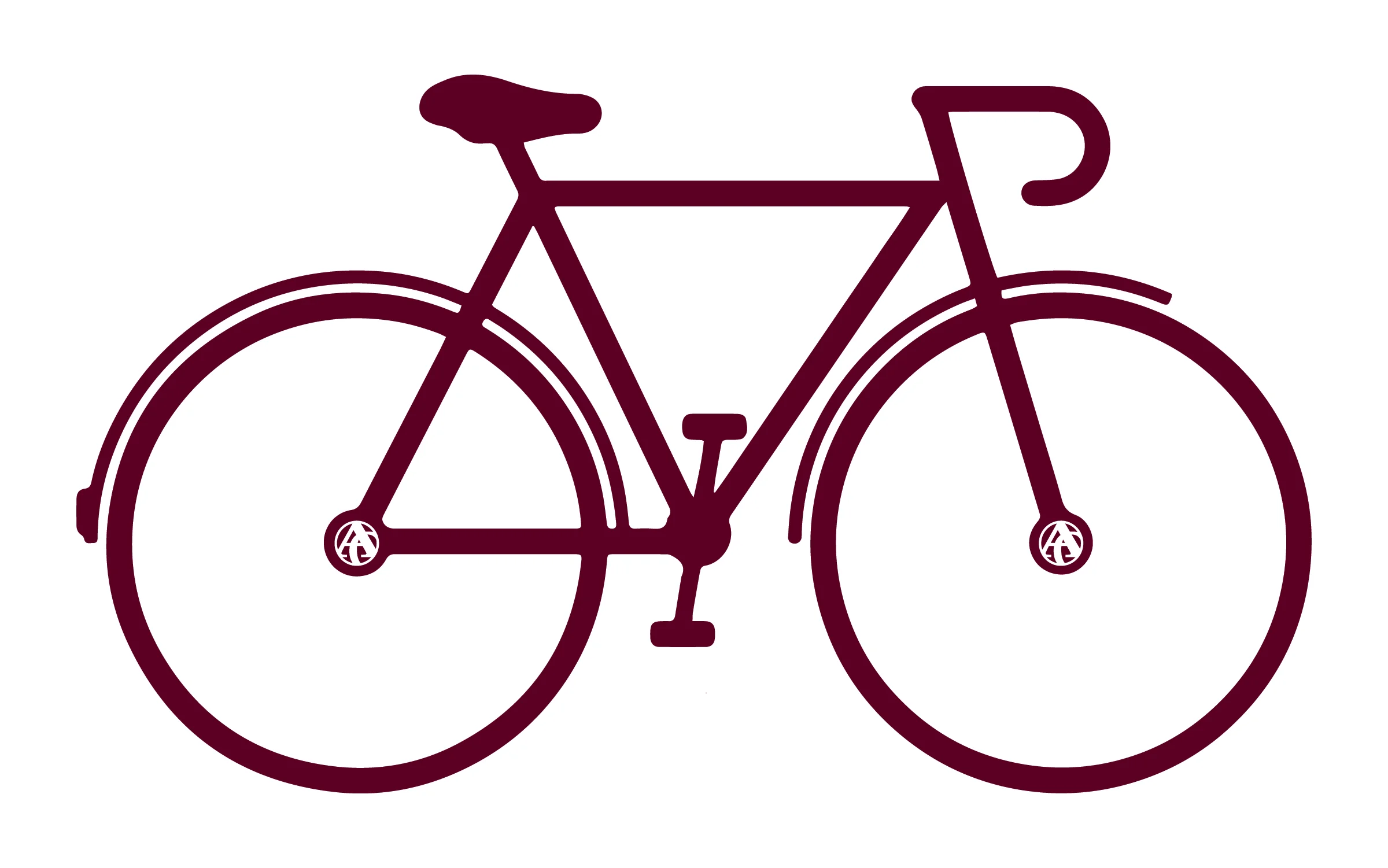 Minimalist Maroon Road Bike Silhouette Vintage Clipart Illustration Design