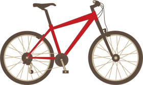 Minimalist Red Mountain Bicycle Clipart Design with Sleek Geometric Lines