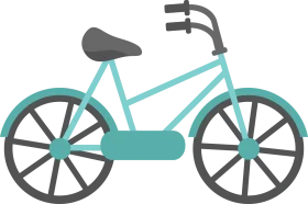 Minimalist Teal Bicycle Clipart with Simple Geometric Design and Clean Lines