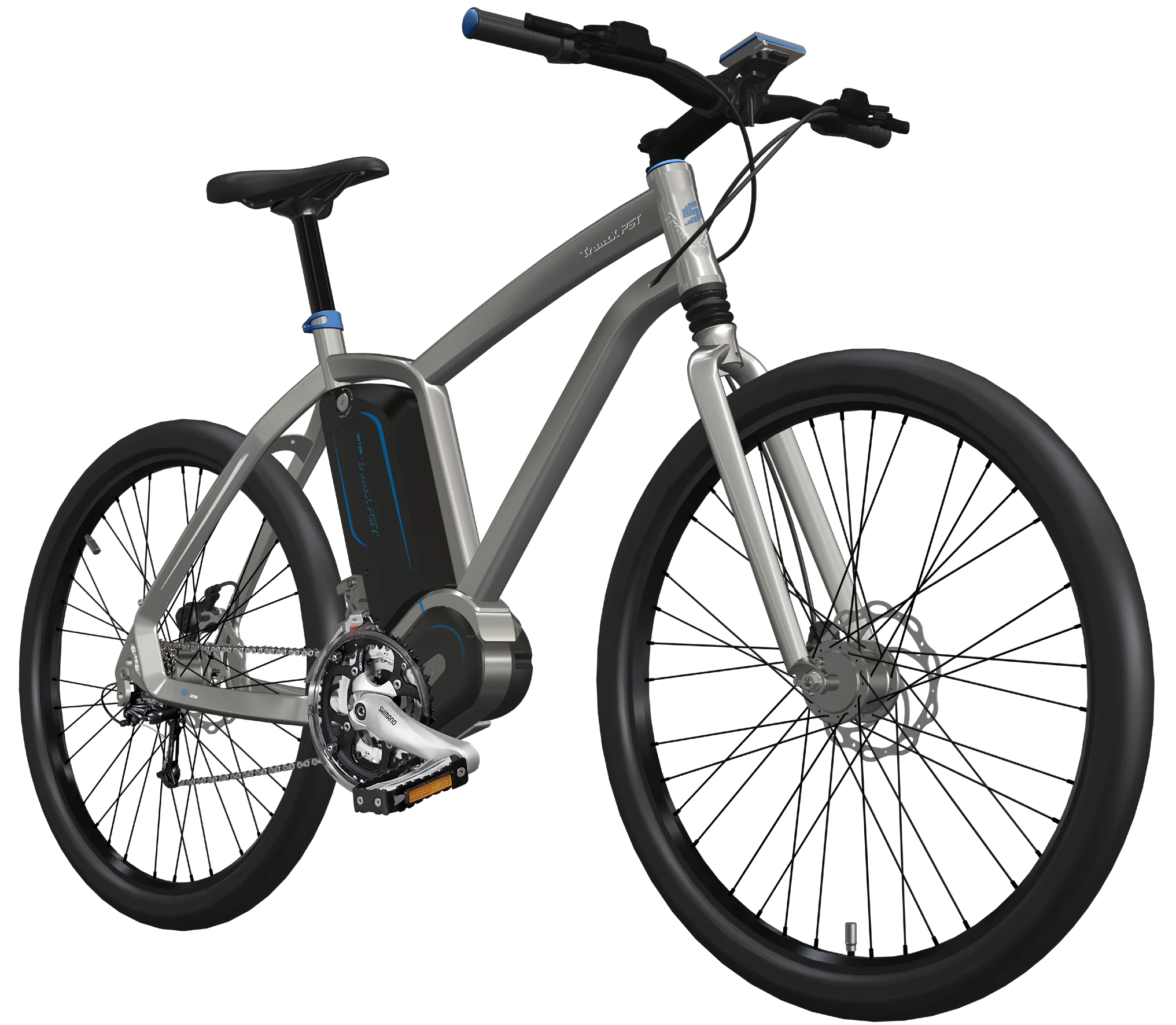 Modern Electric Urban Commuter E-Bike Clipart Illustration Sleek Design