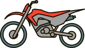 Off-Road Motocross Dirt Bike Stylized Cartoon Clipart Design