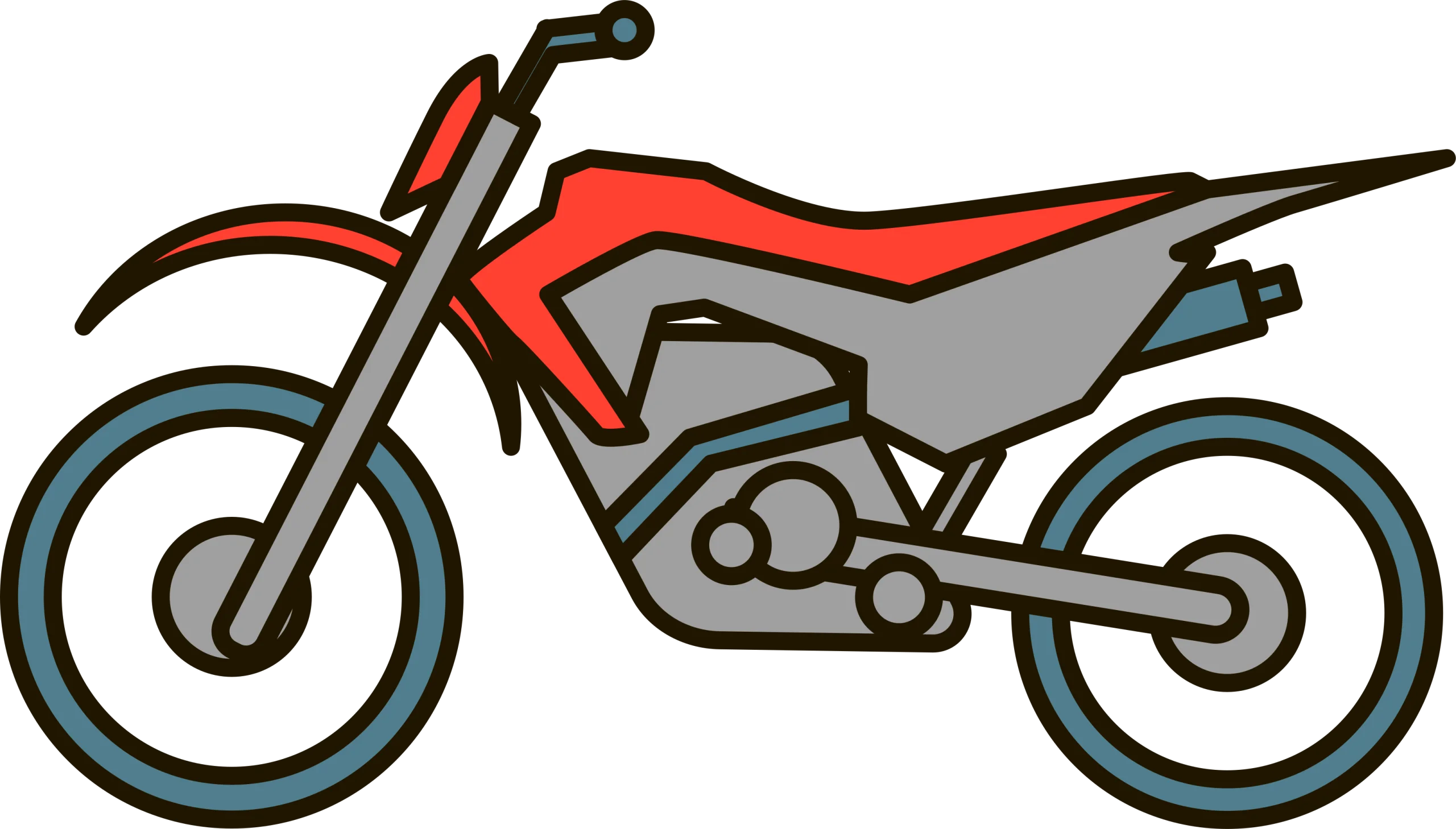 Off-Road Motocross Dirt Bike Stylized Cartoon Clipart Design