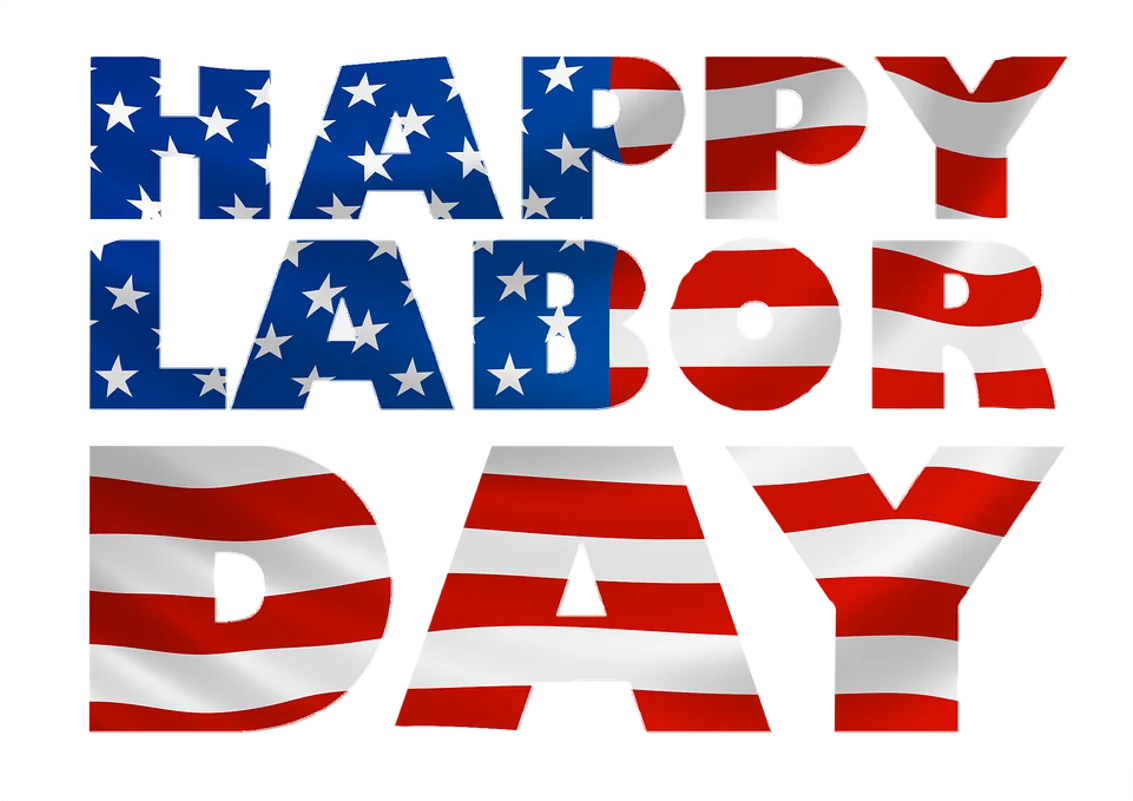 Patriotic American Labor Day Celebration Clipart with Stars and Stripes Design