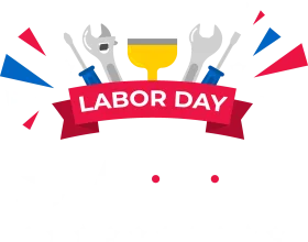 Patriotic Labor Day Celebration Clipart with Tools and Festive Design